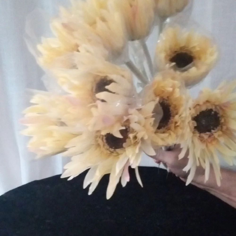1 DOZ.Vibrant Cream &  Pink Gerber Daisy Faux Floral Accents